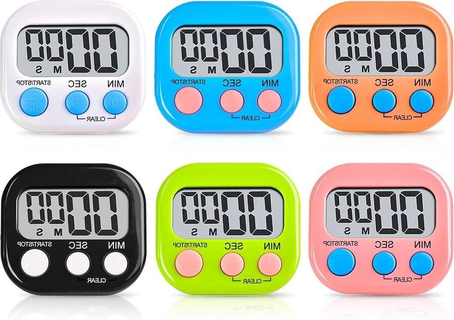 6 stuks digitale magnetische stopwatch keukentimer luid alarm lcd countdown timer voor keuken en kantoor kookwekker digitaal
