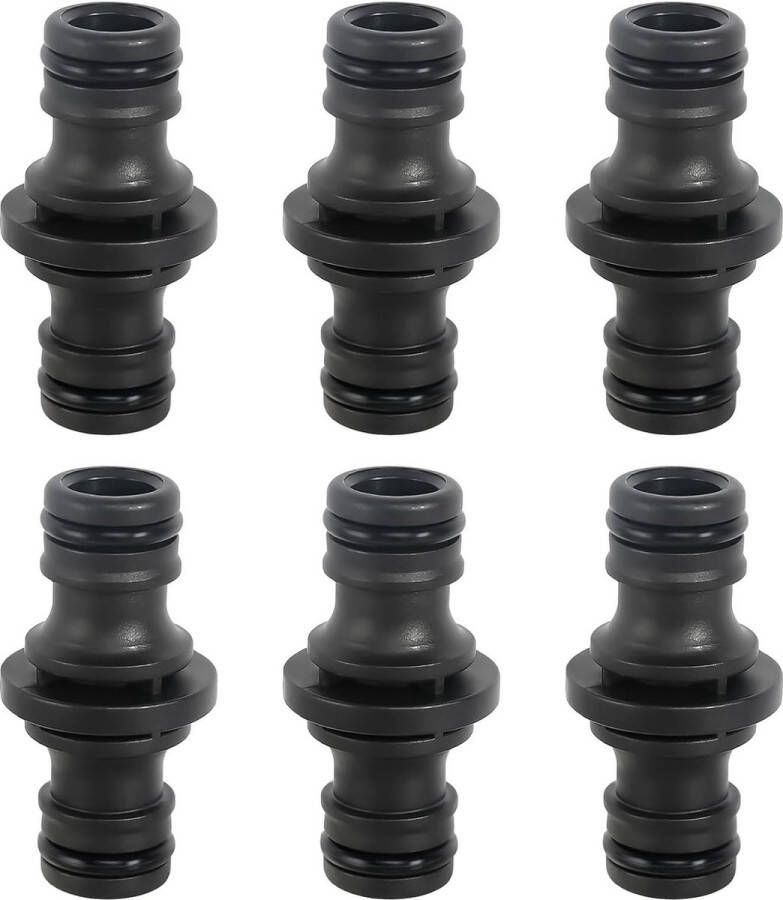 6 stuks dubbele stekker slangverbinders 1 2 inch dubbele stekker tuinslangverbindingen slangkoppeling 2-weg koppeling verbindingsdeel voor veilige slangverbinding voor tuin huis