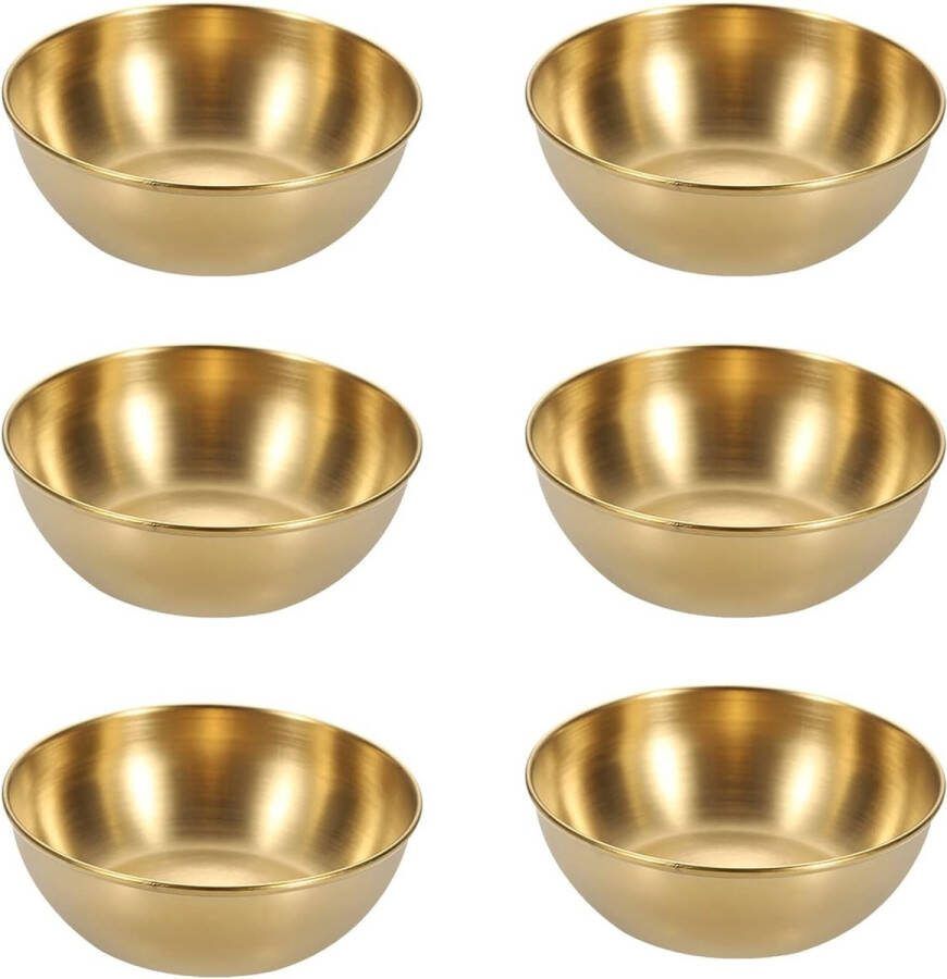 6 stuks gouden roestvrijstalen snackschalen gouden mini-dipschalen gouden ronde dipschaal roestvrijstalen mini-dipschalen ronde roestvrijstalen sausschaaltjes mini-kom sauzenkom voor het dippen