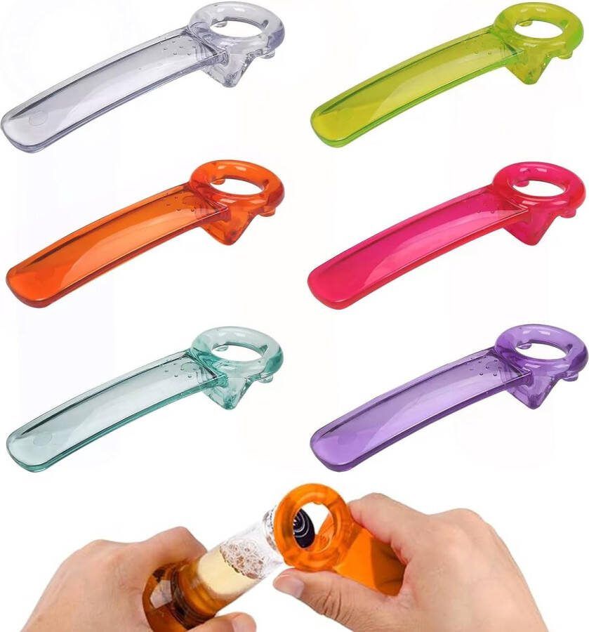 6 stuks handmatige glasopener glazen dekselopener moeiteloze bieropener dekselopener voor potten met schroefdop voor ouderen kinderen vrouwen zwakke handen