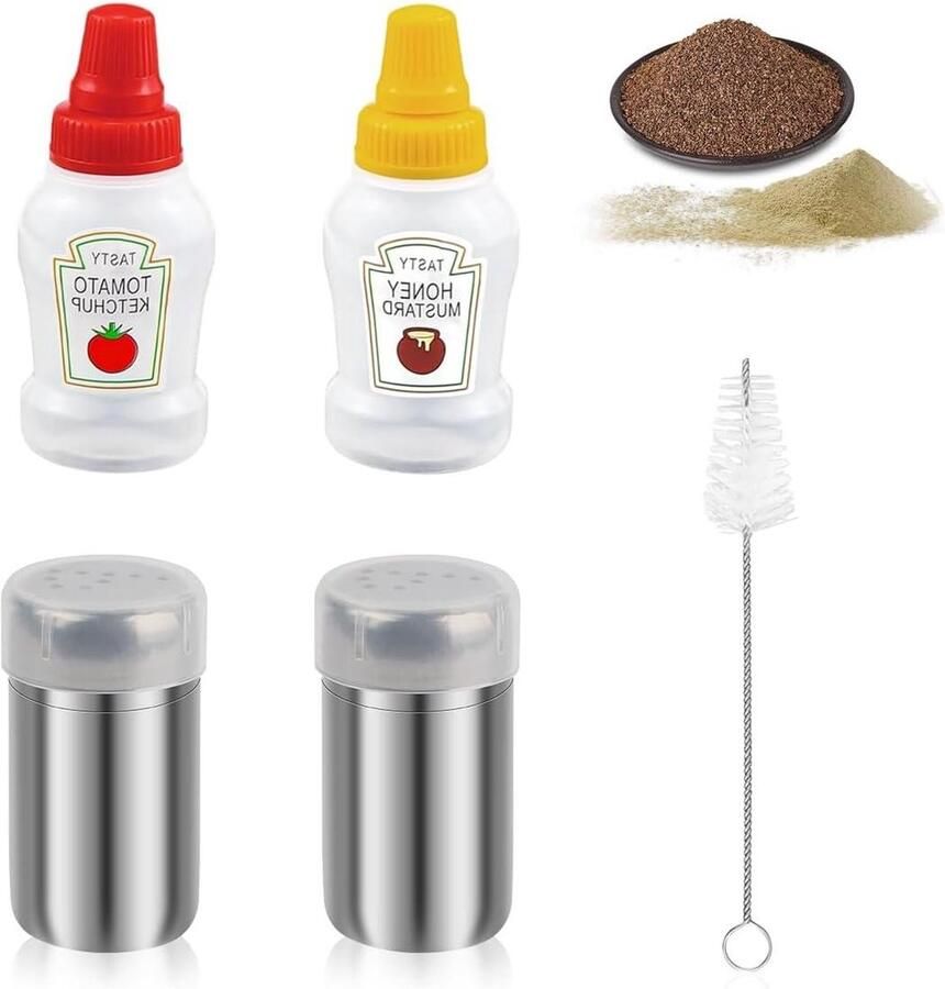 6 stuks kleine zoutvaatjes mini zout- en pepervaatjes voor camping bentoboxen auto's kantoren Zoutvaatje