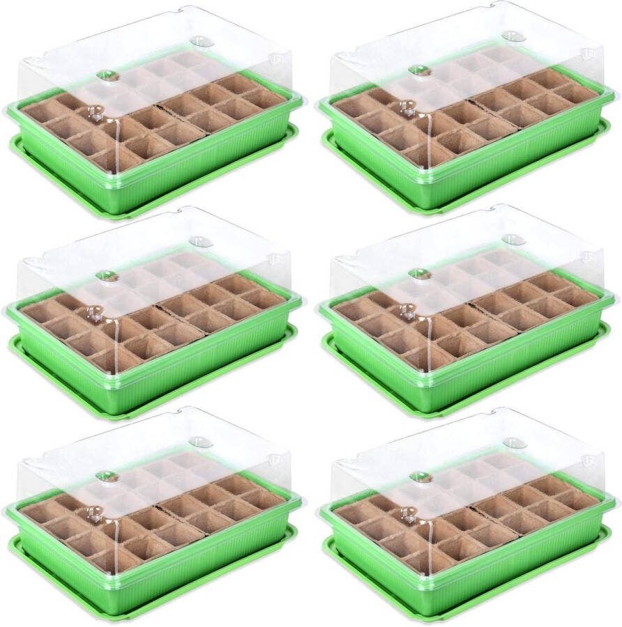 6 stuks kweekset broeikas kweekschaal potten kamerkas 27 x 19 x 11 cm voor 144 kweekpotten kweekset mini-kas