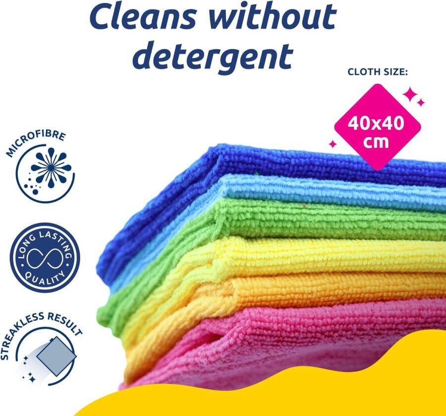 6 stuks microvezeldoekjes multifunctionele schoonmaakdoekjes streepvrij superabsorberend en wasbaar doekje geschikt voor autoreiniging huis keuken ramen 40 x 40 cm