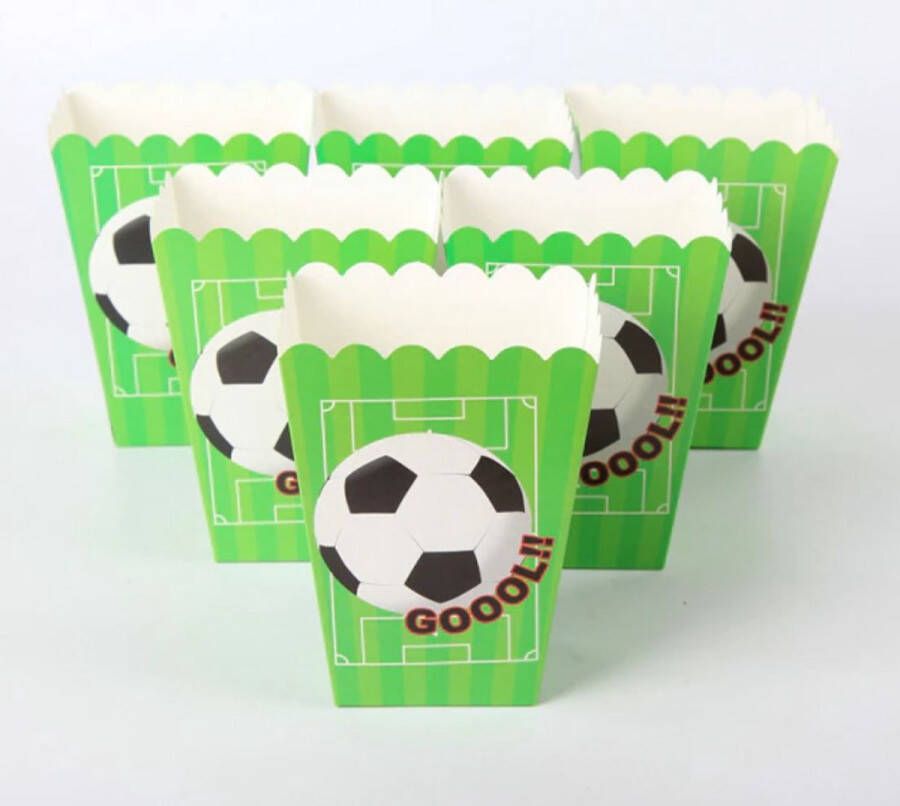 6 stuks popcorn bakjes voetbal 13 x 9 5 x 6 2 cm