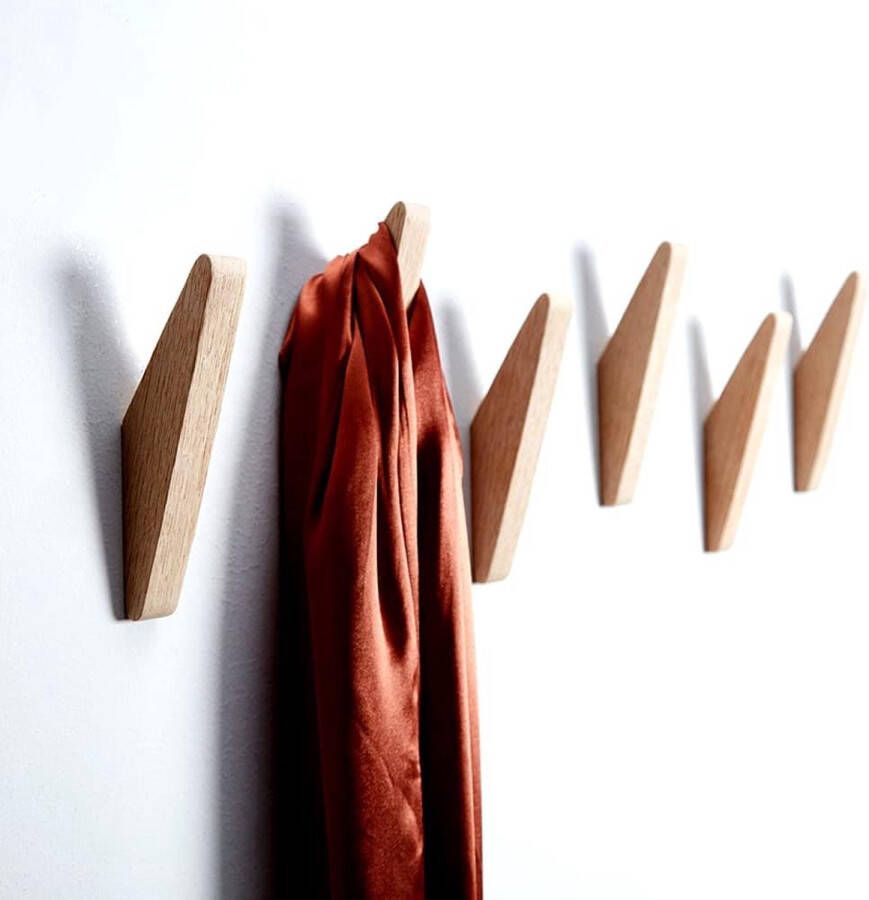 6 stuks rode eiken haken houten wandhaken design robuuste kledinghaken wandgemonteerde rustieke houten haken kledinghangers hoedenrek haken handdoekhaken