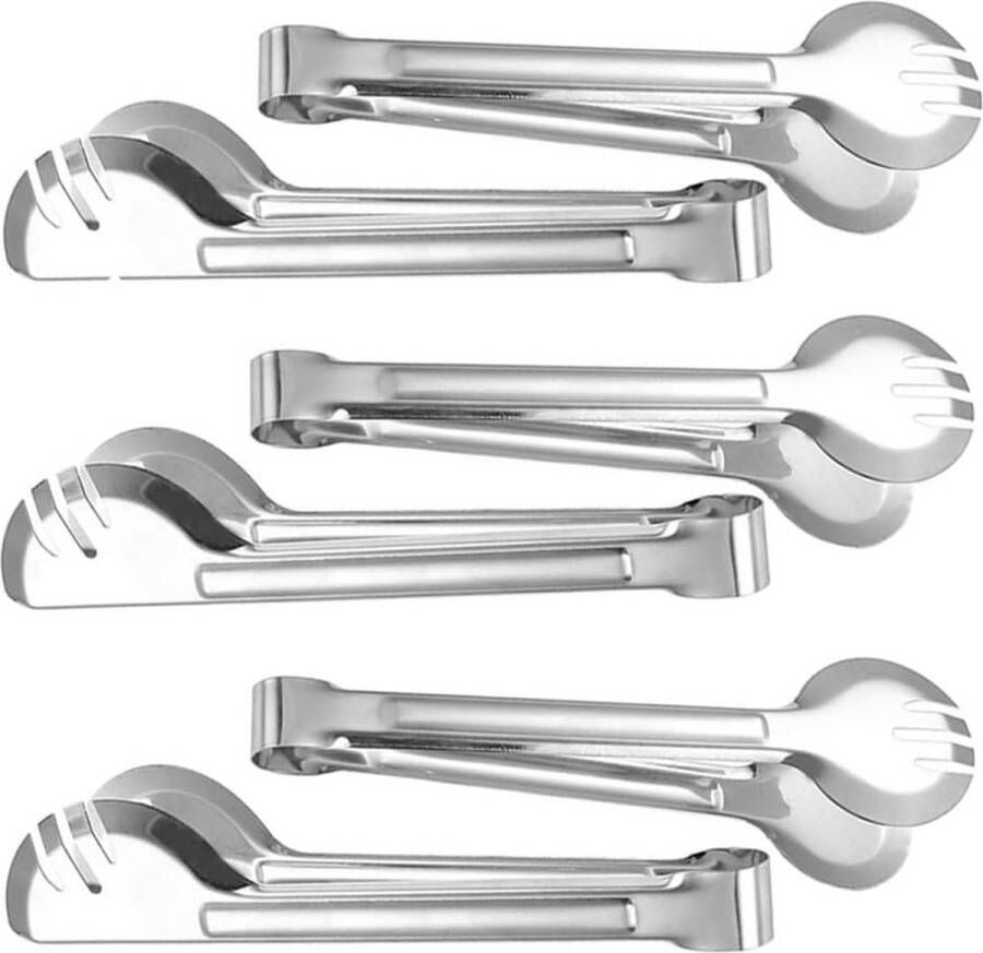 6 stuks roestvrijstalen serveertang 9 inch food serveertang voorgerecht buffet tang vork voor serveren koken salade grillen cake brood