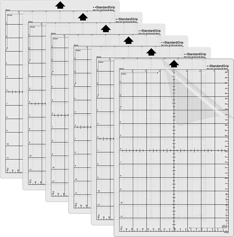 6 stuks snijmatten 30 x 20 cm Compatibel met Silhouette Cameo 4 3 Cricut Explore standaard Grip Mat antislip duurzame snijmat zelfklevende vervangende snijmatten (transparant)