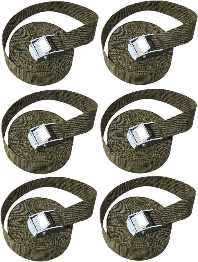 6 stuks spanbanden korte spanbanden met klemsluiting spanriem bevestigingsriem spanriemen bevestigingsriemen spanriemen set sjorbanden voor bagage motorfiets fietsendrager bagagepakketten 2 5 cm (2 m)