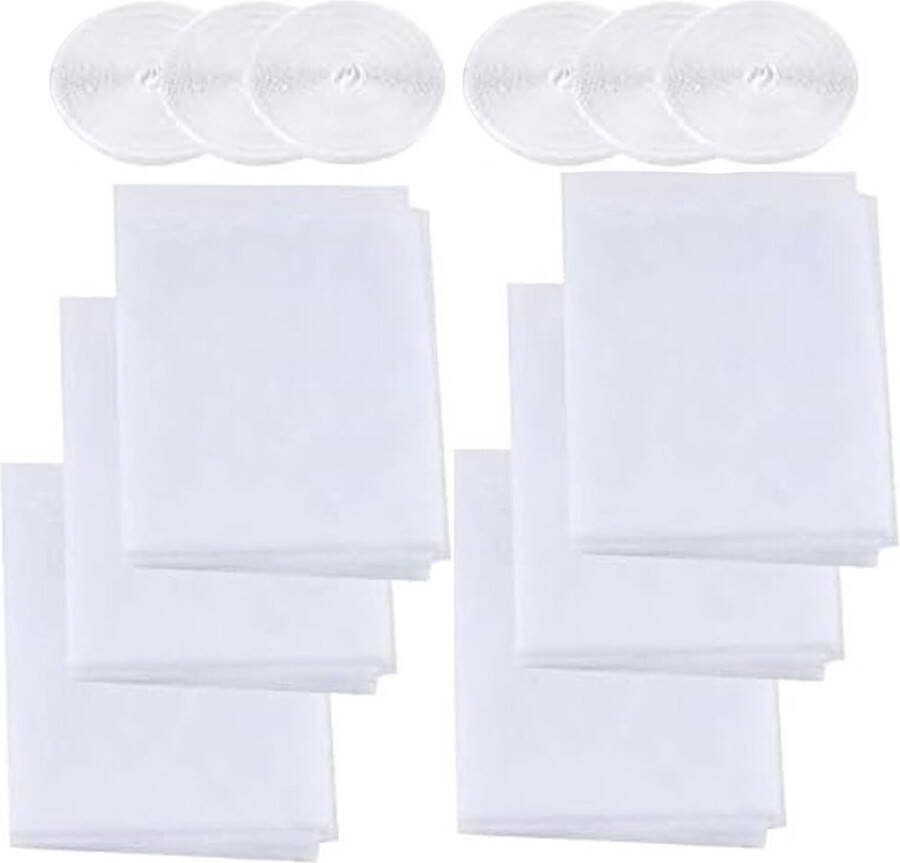 6 stuks vliegengaas voor ramen muggennetten voor ramen 130 x 150 cm zelfklevend muggennet voor ramen met zelfklevend dubbelzijdig plakband houdt kevers vliegen muggen buiten