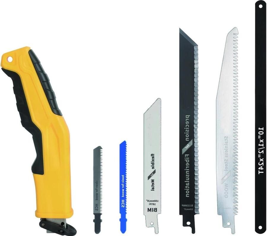 6 Zaagbladen Handzaag voor Gipsplaat Hout Kunststof Metaal Multiplex Basics Zaagblad Softgrip