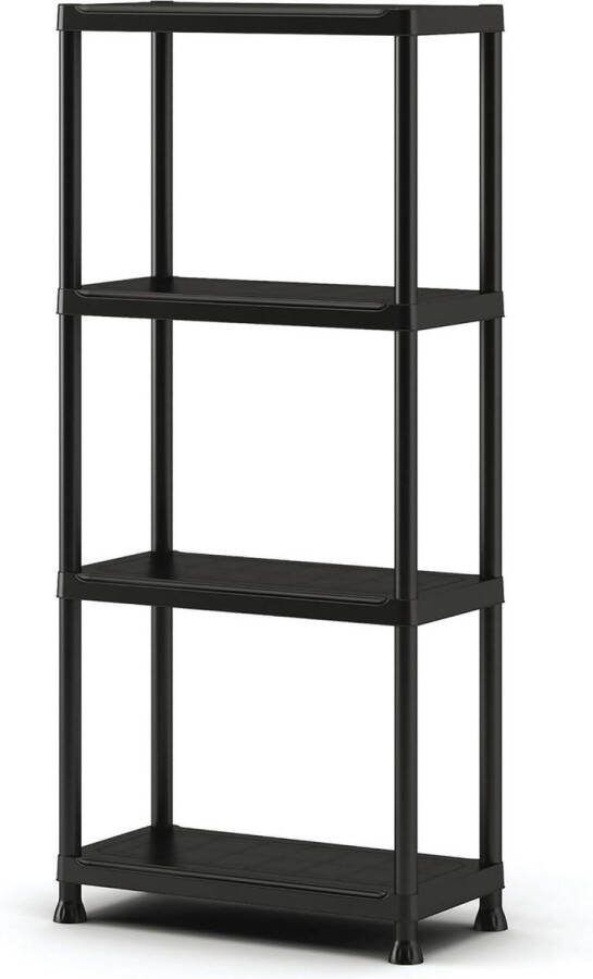 60-4 Kunststof rek zwart 60 x 30 x 135 cm Extra opbergruimte Opbergrek