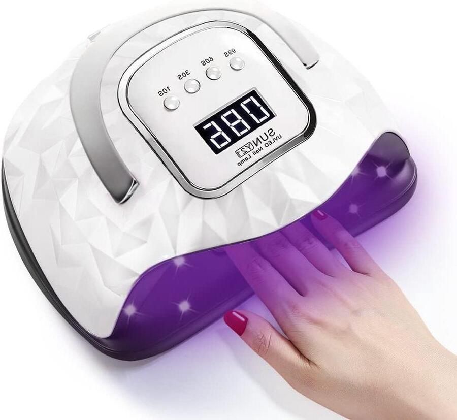 60 led-nagellamp 248 W uv-ledlamp nageldroger gellak droger met lcd-display automatische sensor 4 timerinstellingen professionele geluithardende lamp thuissalon wit