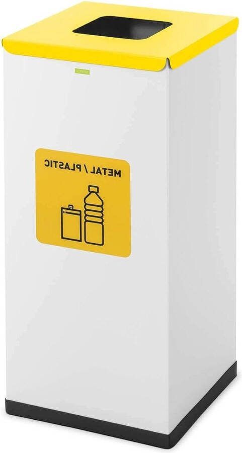 60 liter witte afvalemmer met recyclinglabel voor gescheiden afval ULX-GB5 N vuilnisbak 60 liter