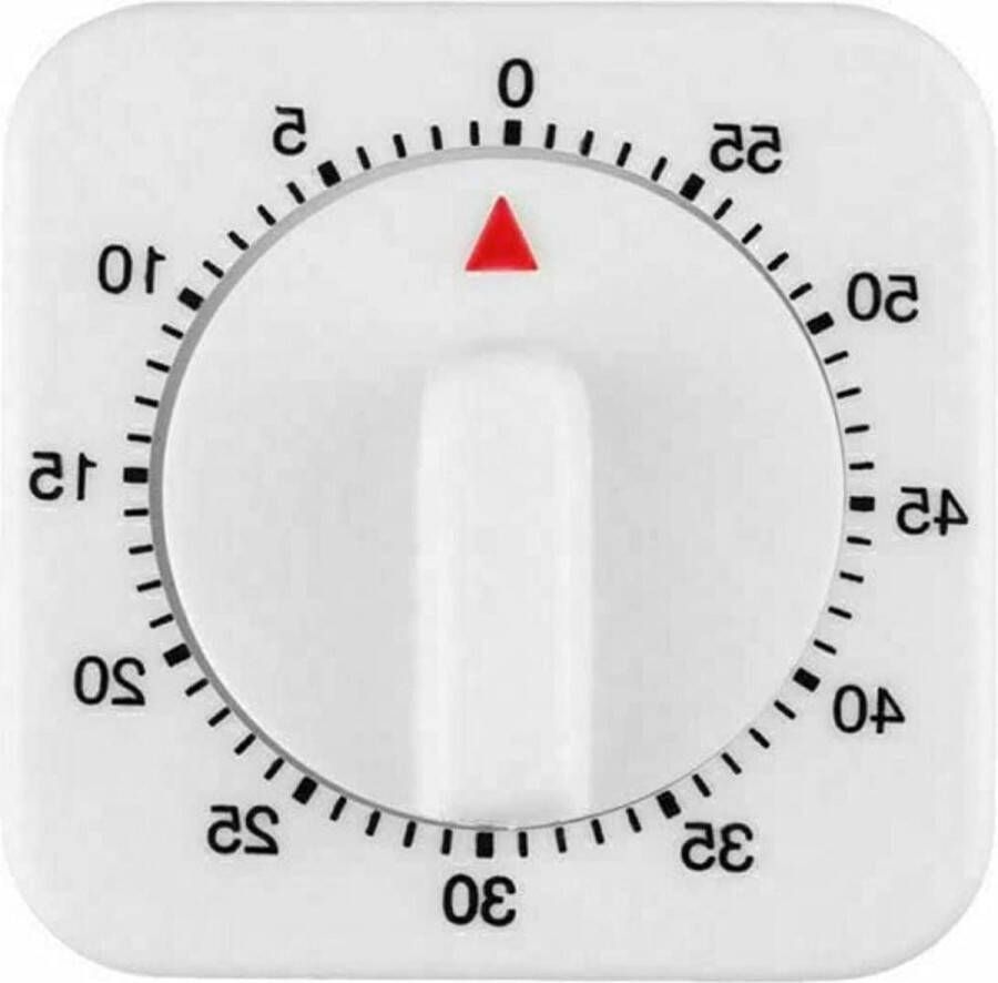 60 minuten alarm herinnering keuken timer wit vierkant opwindbaar bakgereedschap Kookwekker analoog