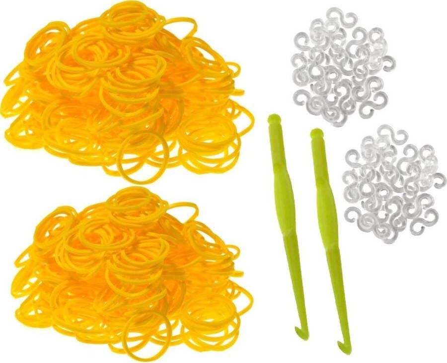 Behave 600 Loom Bands 2 weefhaken en S-clips geel
