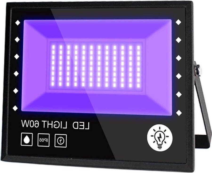 60W Led Blacklight Schijnwerper met Kabel IP66 Waterdicht voor Halloween Aquarium Concert Party Bar Neonkleuren