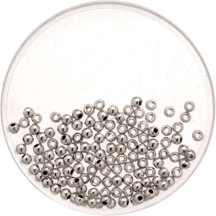 60x stuks metallic sieraden maken kralen in het zilver van 8 mm Kunststof waskralen voor armbandje kettingen