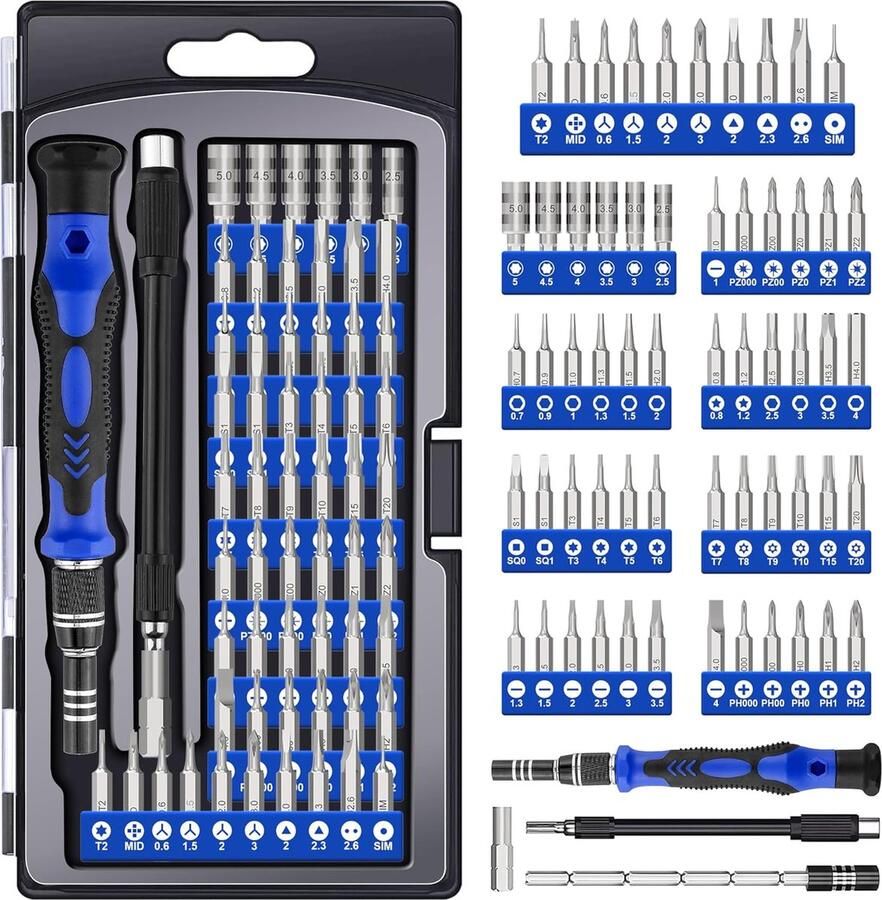 62 in 1 Precisie Schroevendraaierset Magnetische Mini Precisie Gereedschapset Reparatie Gereedschapset voor Computer iPhone iPad Laptop PS4 PS5 Xbox Smartphone MacBook enz