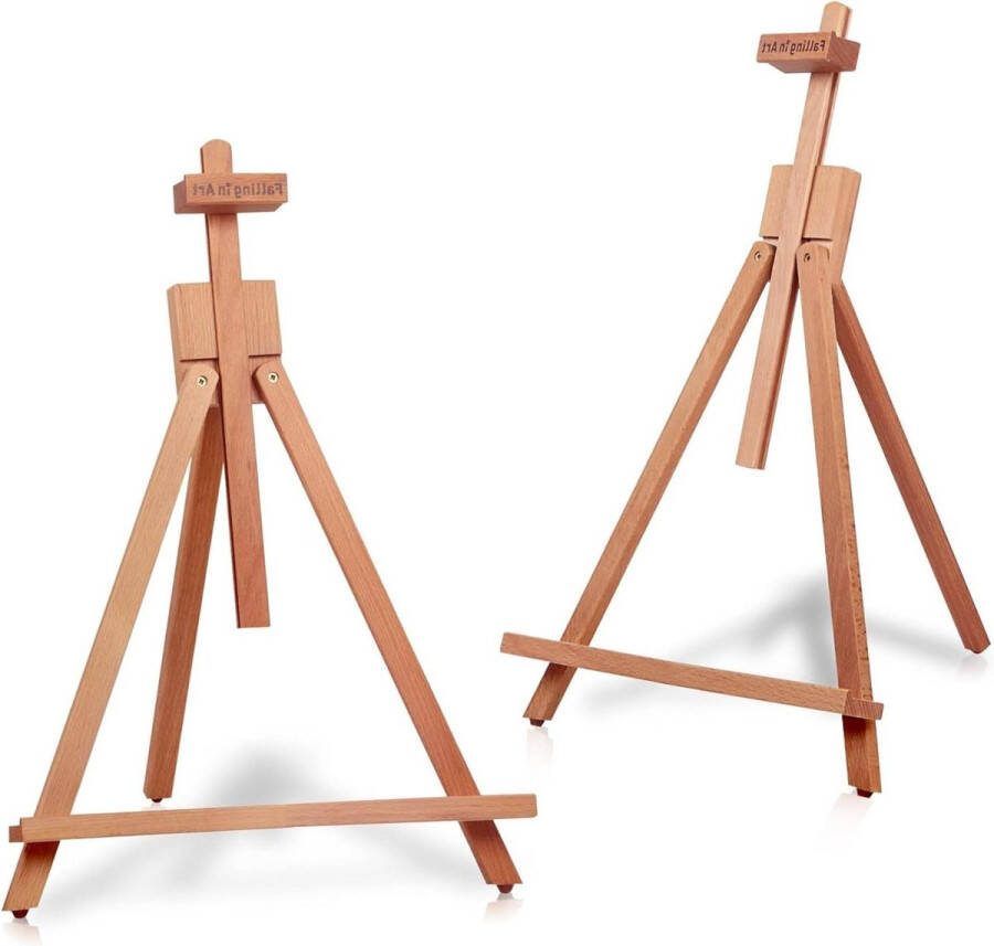 64 cm beukenhouten ezel verstelbaar van hout A-vorm tafelezel standaard voor kunst tekenen schilderen foto's neerzetten 2 stuks