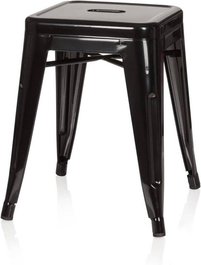 645000 kruk laag VANTAGGIO metaal zwart industrieel design stapelbaar comfortabele zitplaats