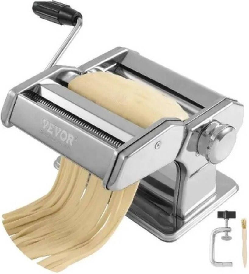 6in1 Pastamachine Pastamaker Pasta Starterset Spaghetti machine Pasta Roller Zilver
