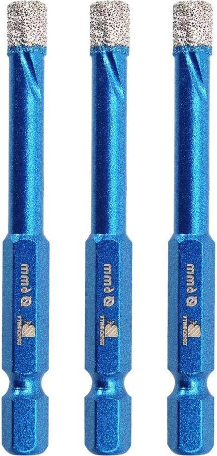 6mm 3 stks-pak 1 4 inch Diamantboor Porselein Tegel Boor