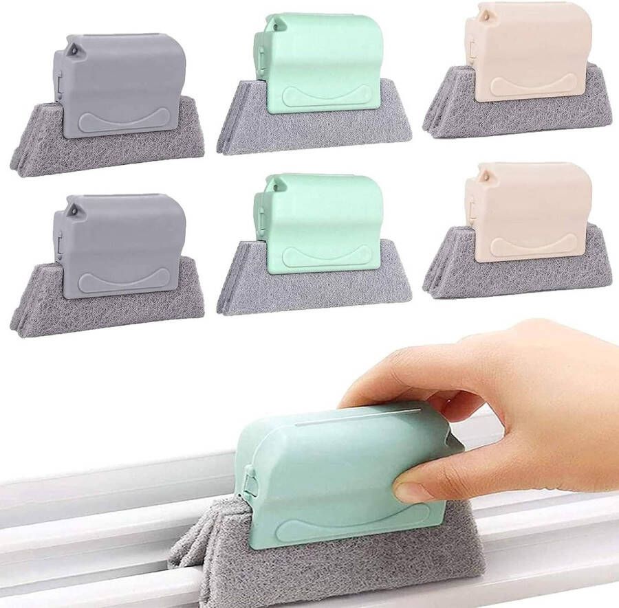 6pcs reinigingshoeken creatieve glasreinigingsborstel raamgroefreinigingsborstel glazenwassersborstel voor keuken badkamer hoek spleet huishoudelijke schoonmaakmiddelen