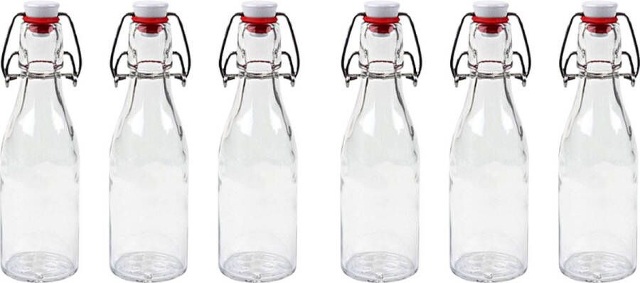 RANO 6x beugelfles 200ml Luchtdicht Transparant weckfles inmaakfles sapflesjes decoratie fles glazen fles Fles met beugelsluiting beugelflessen glazen flesjes met dop