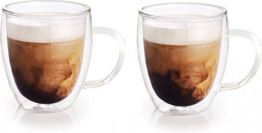 Merkloos Sans marque 6x Dubbelwandige theeglazen koffieglazen 200 ml 20 cl Thee koffie drinken Glazen voor thee en koffie