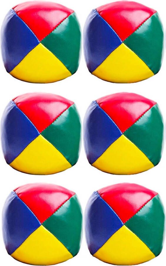 Merkloos Sans marque 6x Gekleurde jongleerballen 6 5 cm Jongleerballen speelballen ballengooien
