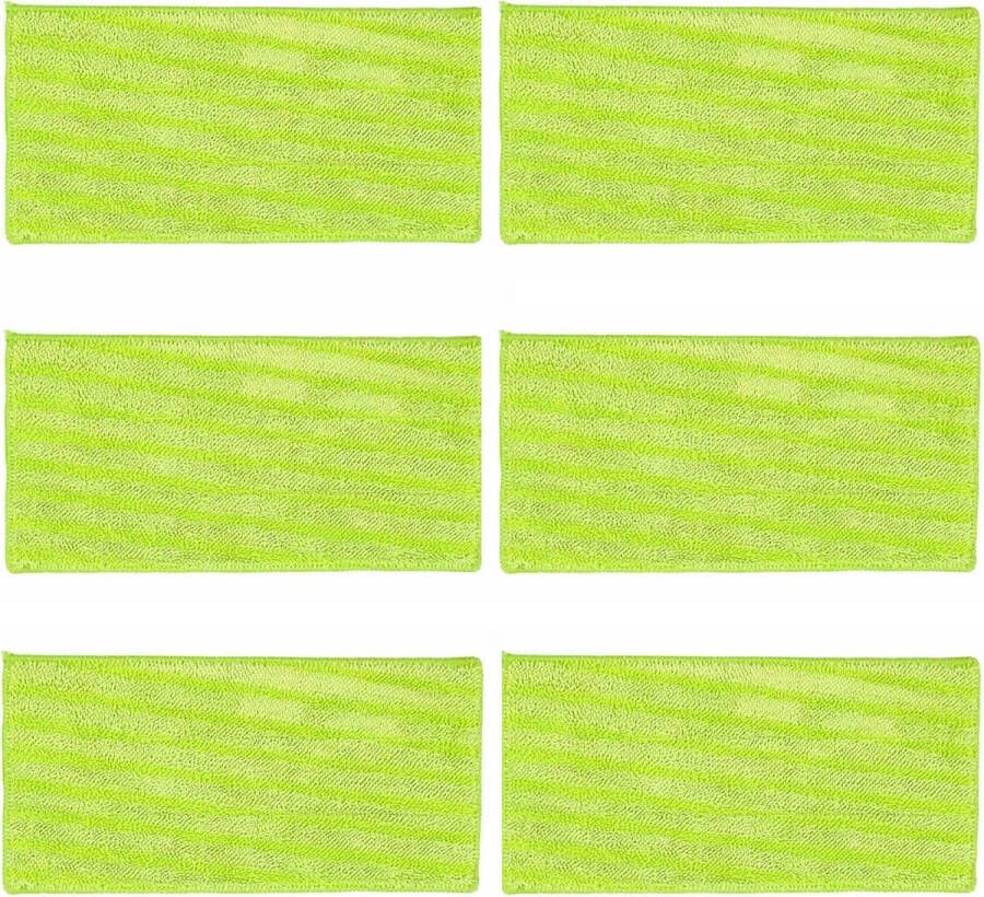 6x Herbruikbare Mop Pads Geschikt voor Swiffer Sweeper Katoen Dweil Doek Wasbaar Navulling voor Nat & Droog Gebruik Groen