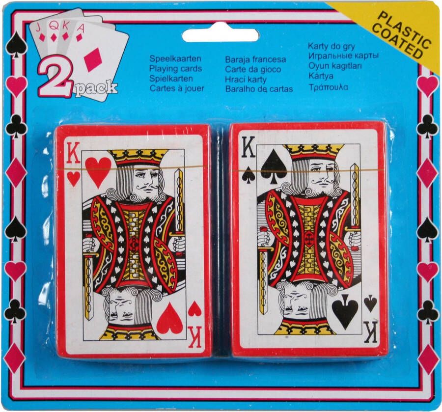 Merkloos Sans marque 6x Pakjes poker kaartspellen geplastificeerd Kaartspellen Speelkaarten Pesten pokeren Engelstalige speelkaarten