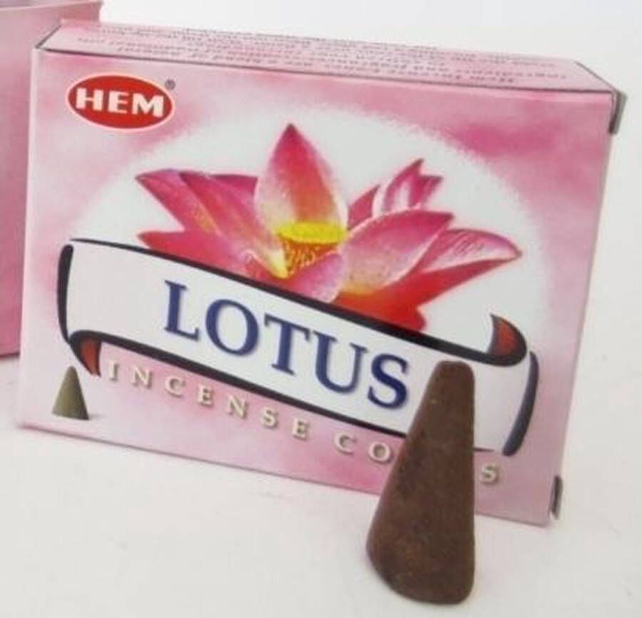 HEM 6x Pakjes wierook met 10 kegeltjes Lotus 60 wierook kegels