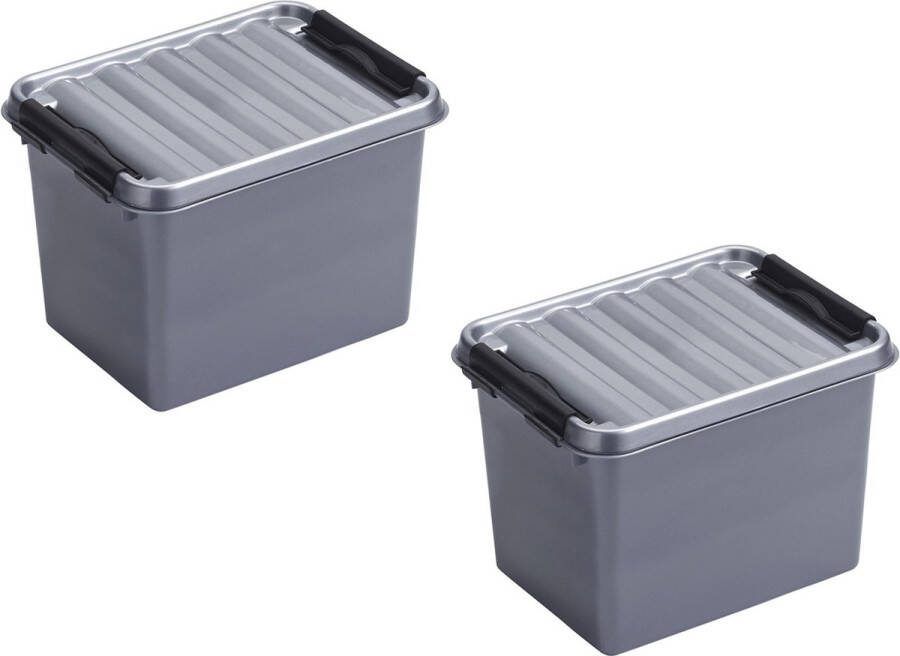 Sunware 6x stuks Q-Line opbergboxen opbergdozen 3 liter 20 x 15 x 14 cm kunststof Praktische opslagboxen Opbergbakken