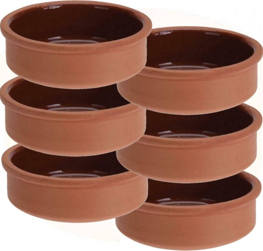 Merkloos Sans marque 6x Tapas schaaltjes 500 ml terracotta 12 cm Keukenbenodigdheden Kookbenodigdheden Tafel dekken Tapasschaaltjes Tapas snacks hapjes bereiden en serveren