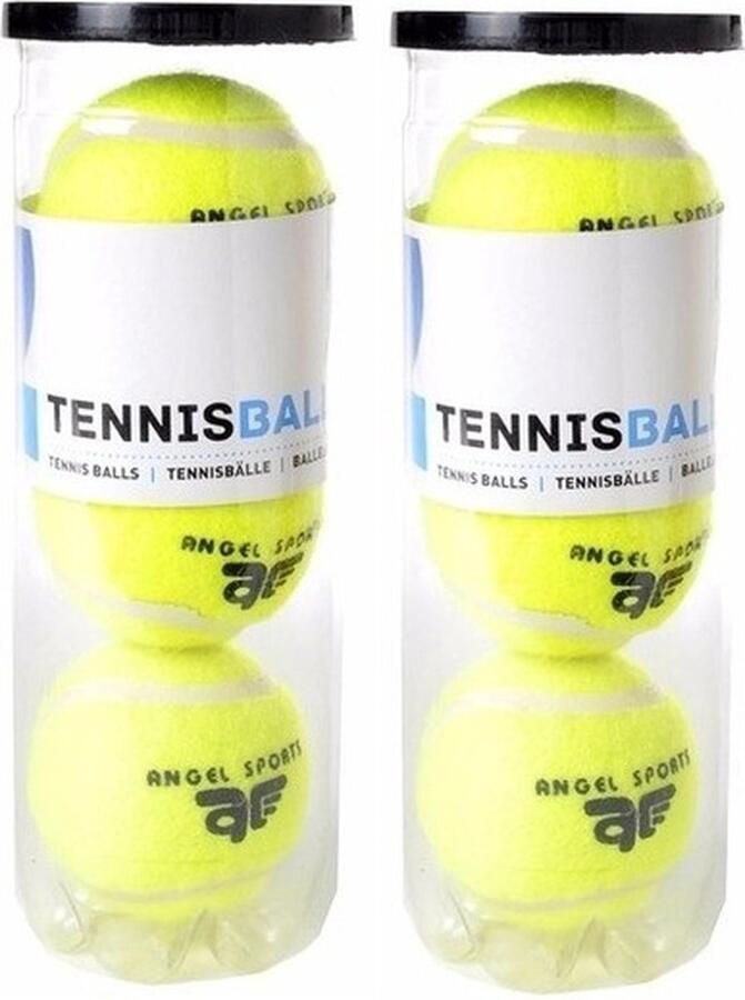 Merkloos Tennisballen in koker 6 stuks Tennisballen
