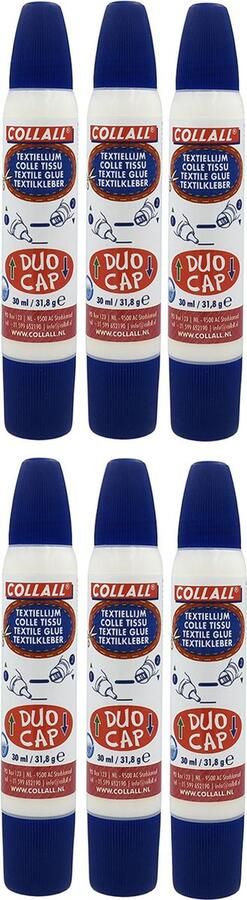 6x Textiel Lijmpennen Colall 6x30ml Textiellijm
