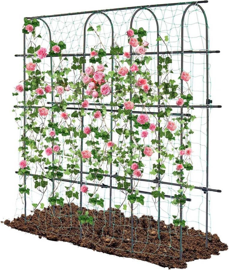 6x6 voet roestvrije metalen tuinrooster voor klimplanten grote tuin komkommer trellis U-frame groentebonen fruitkweek hekjes plant klimondersteuning voor indoor outdoor wijnstok standaard