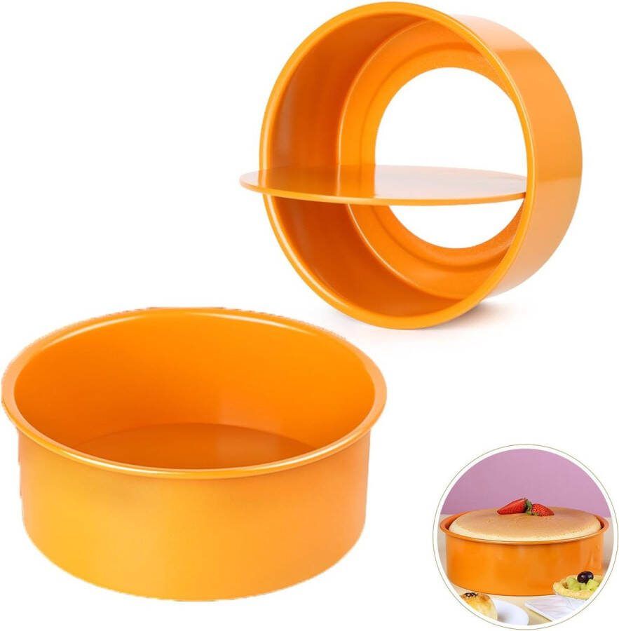 7 cm diepe cakevorm ronde taartvorm van 1 mm robuust koolstofstaal anti-aanbaklaag en lekvrij bakvorm met afneembare bodem (20 3 cm)