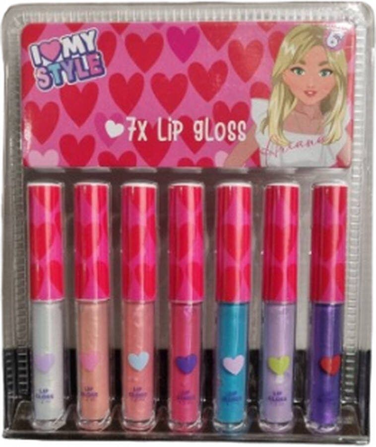 7 Days lipgloss met Hartjes Multicolor Geur & Glitter Kinderen Meiden Fashion Trend I love my style