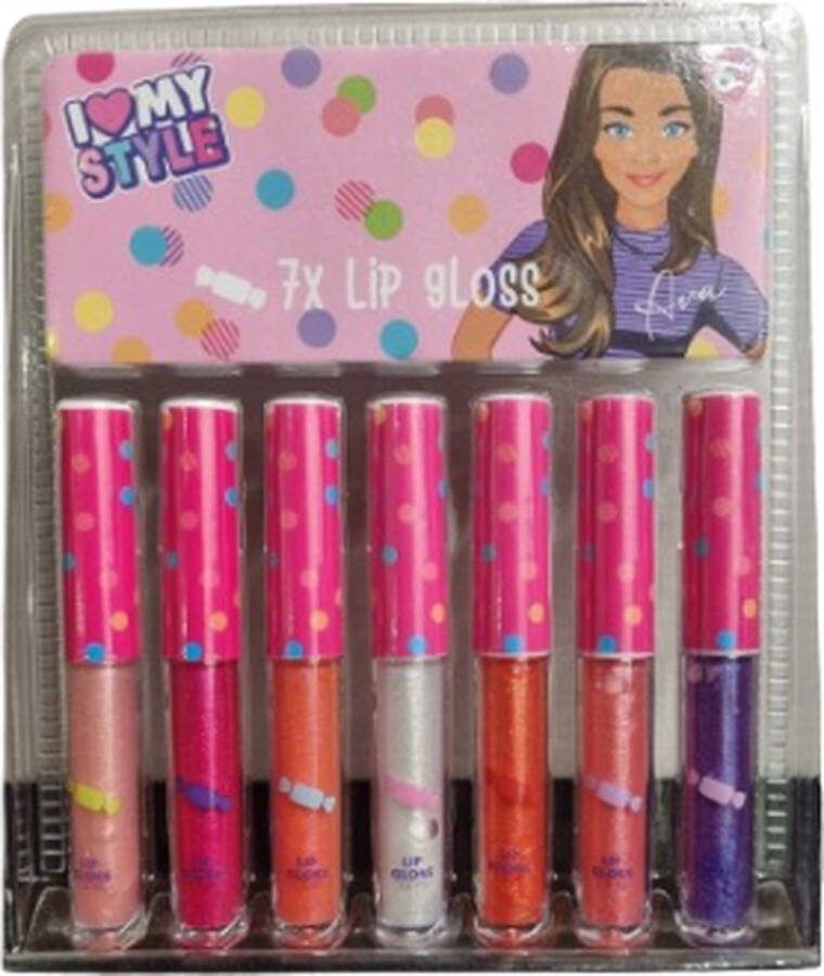 7 Days lipgloss met stippen Multicolor Geur & Glitter Kinderen Meiden Fashion Trend I love my style