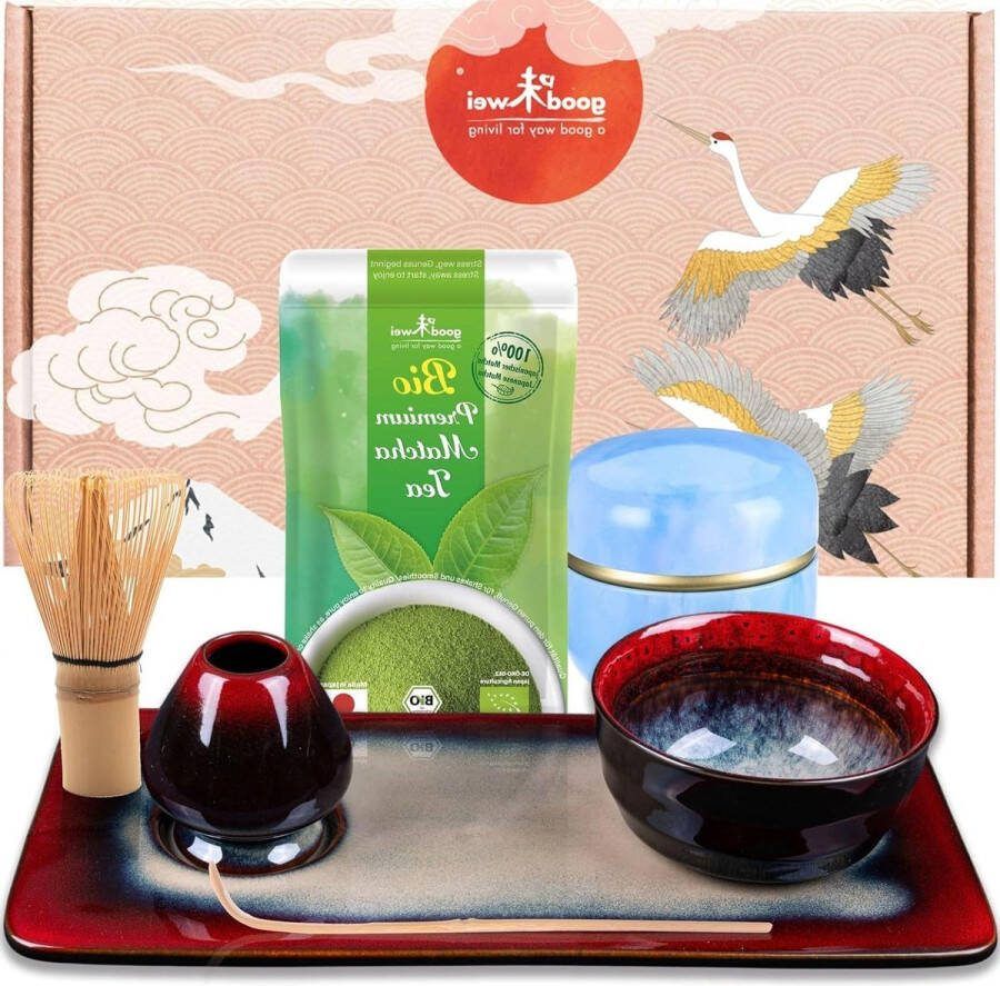 7-delig Deluxe Matcha-set voor Japanse theeceremonie Compleet theeservies met theeseremonie en theedoos