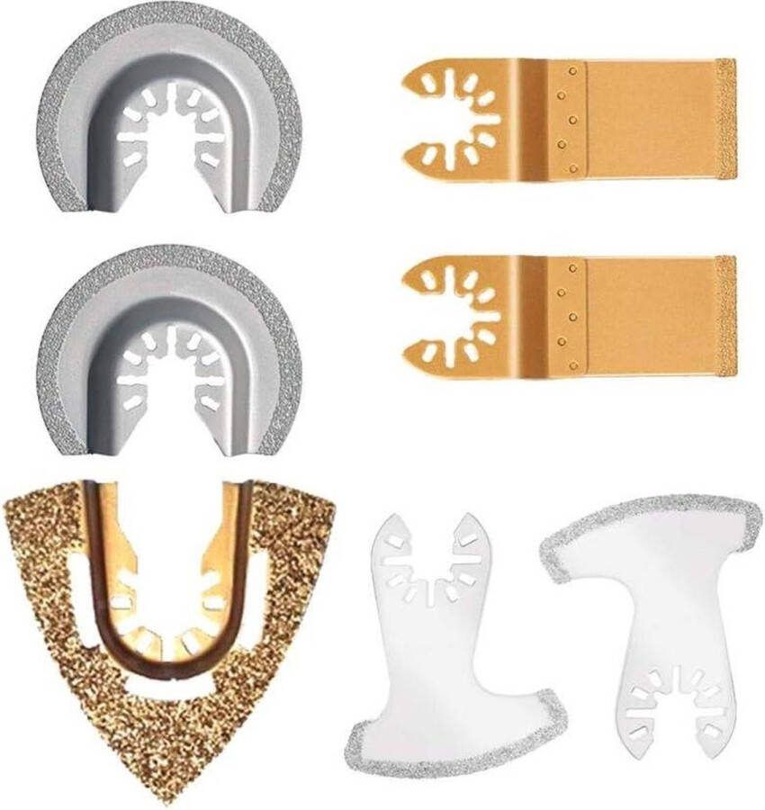 7-delige Carbide Oscillerende Zaagbladenset Quick Release Universele Oscillerende Tool Blades Set. oscillerende zaagbladen