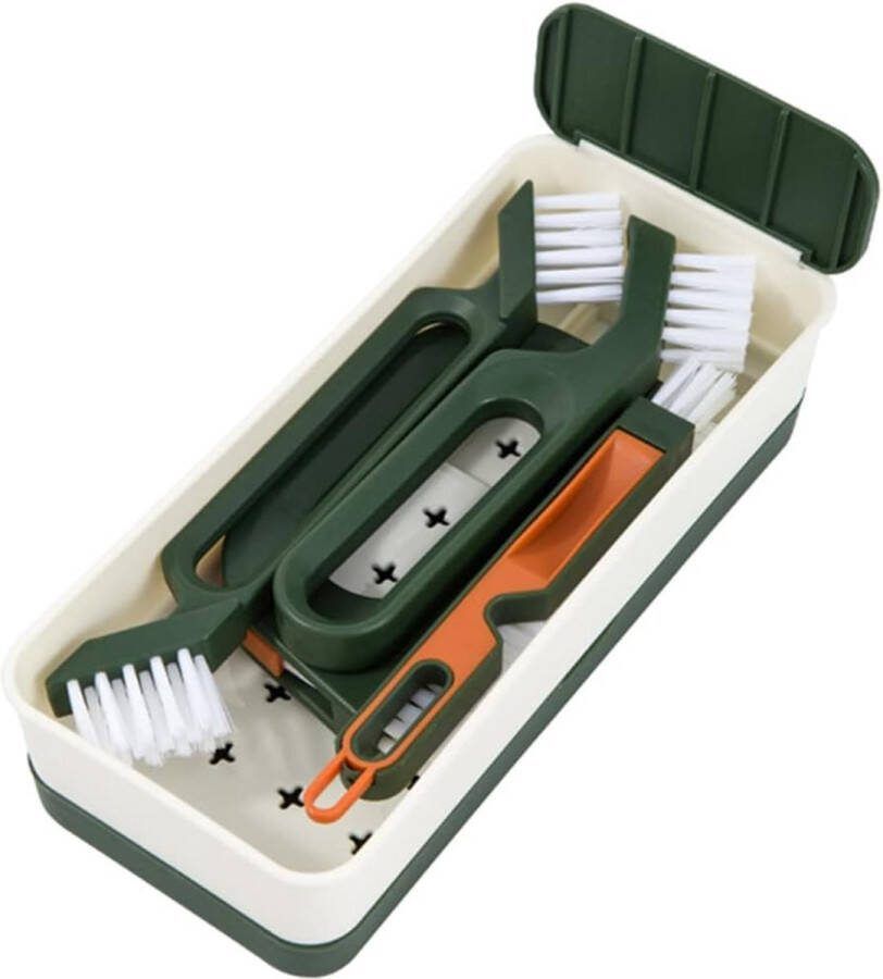 7-in-1 voegenreinigingsborstelset voegen- en kloofreinigingsborstel reinigingsborstel voor dieptereiniging van douches vloeren badkamer en keuken (groen)