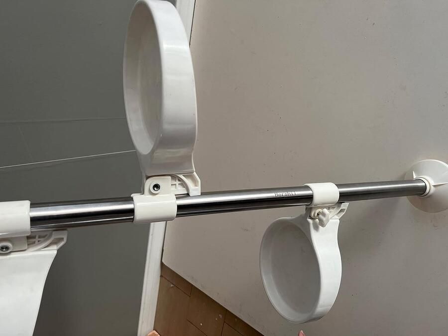 7-laags telescopische stang bloemenplank bloempothouder van metaal balkon binnen decoratief in hoogte verstelbaar plantenrek voor het ophangen van bloemenmand punchvrij ivoor ca. 4 kg bak