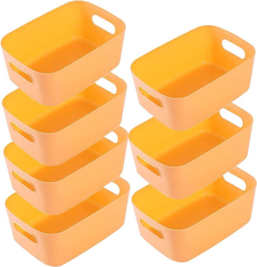 7 Plastic Groot Opbergmanden voor Kantoor Kunststof Opbergmand met Handgrepen Multifunctionele Opbergdozen voor Badkamer Keuken Kantoor Kast