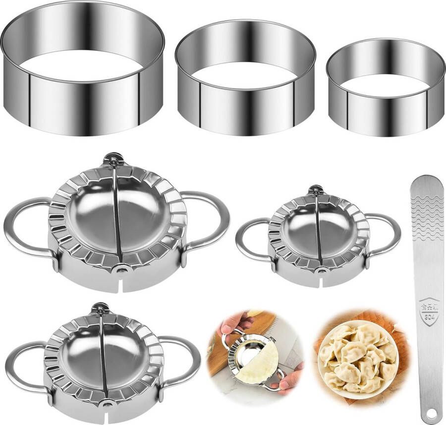 7 stuks roestvrij stalen ravioli-vormen roestvrijstalen deegzakvormset (lepel meebrengen) keukendeegzakvormset ravioli uitsteekvormpjes voor keuken gereedschap knoedels ravioli biscuit