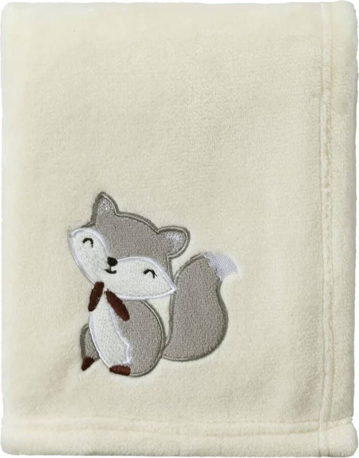 75 x 100 cm licht gezellige pluche pluizige warme fleece ontvangende deken voor baby peuter wieg kinderwagen baby verjaardag (Ivory Fox)