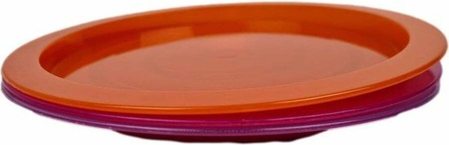 Kinder borden bordjes RICK Kinderservies Paars Oranje Kunststof Ø 18.5 cm Set van 3