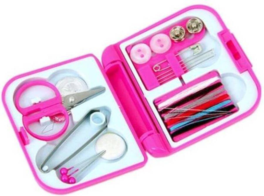 Reis Naaigaren Set Roze Kunststof Metaal 7 x 1 x 12 cm Assorti